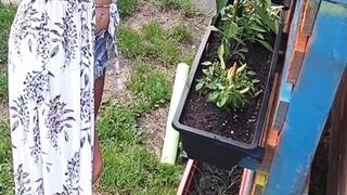 Gardening without t-shirt!