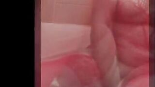 My chubby wife in red fishnets - 10 image