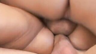 Black hair slut gets fucked as she blows fat dong in room