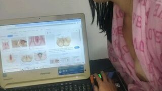 stepmother helps stepson study anatomy