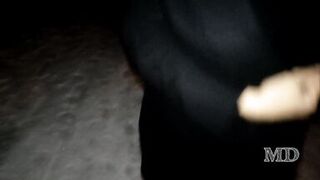 I picked up a beautiful prostitute with big tits on the street in winter. BDSM - 7 image