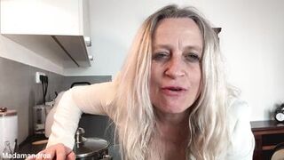 Hot fisting experience in the kitchen in private