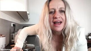 Hot fisting experience in the kitchen in private