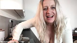 Hot fisting experience in the kitchen in private