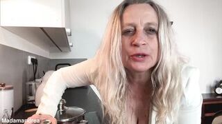 Hot fisting experience in the kitchen in private