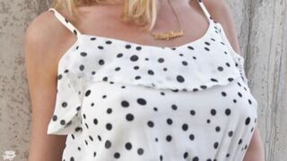 blonde gets it publicly !! love balls !!