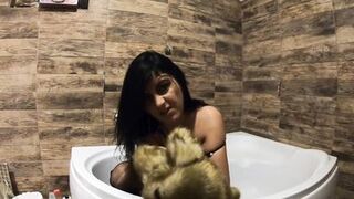 Milfycalla- Pee Play in Bathtub While Wearing a Fur Coat and Pantyhose 198