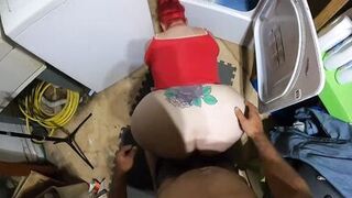 O NO im stuck in the dryer dont cream pie my tight pussy stepson