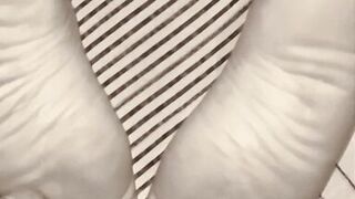 Feet, dick and ass. The hand that caresses is the same one that slaps