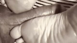 Feet, dick and ass. The hand that caresses is the same one that slaps