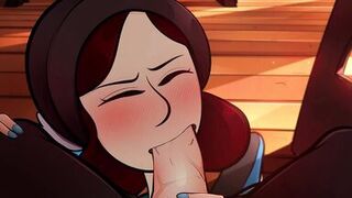 Milf and Librarian blowjob - animation