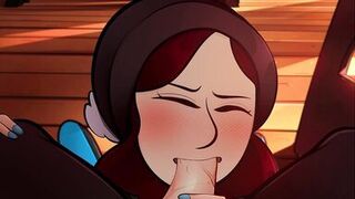 Milf and Librarian blowjob - animation