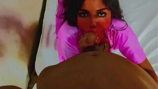 Horny Indian bhabhi gives a Delicious Blowjob to neighbour boy and eats cum ..with clear audio