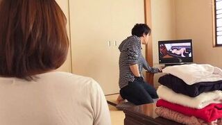 Wife's mother and son-in-law got excited when they watched porn alone together...2