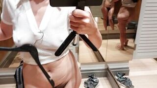 Milf hairy pussy, hairy ass, big tits, big nipples. Hot mom tries on clothes, pussy, big tits, big nipples. - 10 image