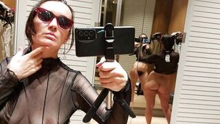 Milf hairy pussy, hairy ass, big tits, big nipples. Hot mom tries on clothes, pussy, big tits, big nipples. - 4 image