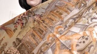 Designer Silk Headscarf Fashion Show Clip