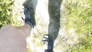 Milf sexy woman sunbathing naked on river bank. Random guy is watching. Naked in public. Public. Publicly. Wild beach Nudist. Perfect ass. Pussy. Blonde. Doggystyle. Woman got into doggy style position. Outdoor. Outside. Outdoors. Nudists. Naturist. POV