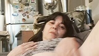 slut milf eats banana from her pussy