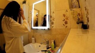 All Natural Big Tits Big Ass Hot Brunette Babe comes for a Fashion Lingerie Try on Shooting turns into a Porn Casting