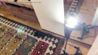 All Natural Big Tits Big Ass Hot Brunette Babe comes for a Fashion Lingerie Try on Shooting turns into a Porn Casting - 9 image