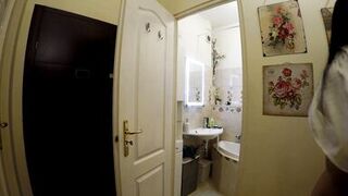 All Natural Big Tits Big Ass Hottest Brunette MILF Babe Fake Photoshoot Ends up with Cumming on Tits