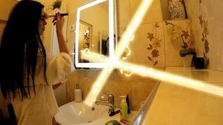 All Natural Big Tits Big Ass Hottest Brunette MILF Babe Fake Photoshoot Ends up with Cumming on Tits