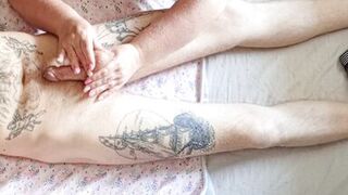 Helping hands jerk off my dick to the last drop of cum