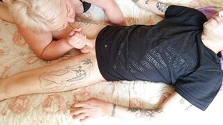 even after ejaculation, the son-in-law's penis is hard