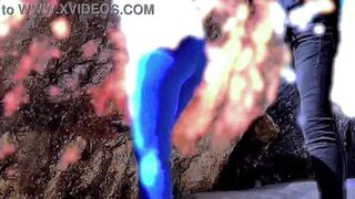 My hubby doesn't mind my stud friend fucking me here on this quiet beach, but please cum in my butt, then take your cock out before cumming to dirty my butt with cum milk