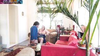 Stepmom helps her stepson feel better with sex