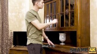 SHAME4K. Angela MILF was caught on stealing and owned by friend's stepson