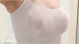 Wifey has amazing tits for wet shirt braless