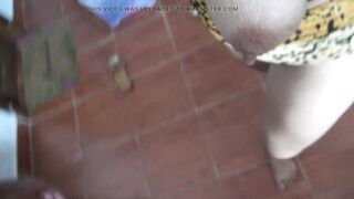 perverted stepson begged me to piss from my hairy pussy before he fucked me