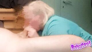 My wife sucks me, masturbates and swallows my cum in her green dress - 11 image