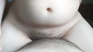 MILF with big boobs rides my cock and gets a huge creampie! - 4 image