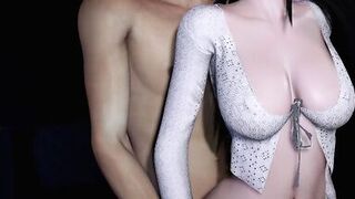 3D cute anime wife with hot lingerie cheating with big cock stranger and got orgasm - 4 image