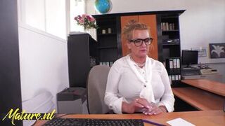 Busty Mature Secretary Krizzi Masturbates At The Office - 2 image