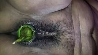 The south indian bhabhi self enjoying with brinjals