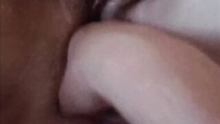 Wife fingers herself and is fingered by work colleague