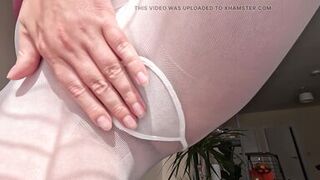 White Pantyhose Crotch Touching