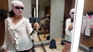 Hot amateur wife tries on clothes in dressing room. Sexy latina hairy pussy, big tits, big ass, big nipples. - 13 image