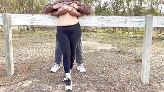 Sexy Indian Couple Making Love in Outdoor - Desi Public Romance - Pussy Licking - Boobs Press - Risky Sex - 3 image