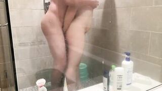 Quickie in the shower ends in huge creampie - 2 image