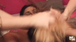 Lesbian Orgy with a Bunch of Horny Asian Vixens Taking on White Chicks