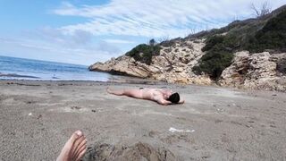 Stranger Risky Fucking hairy Nudist on the Beach