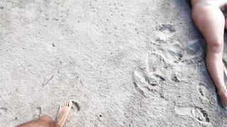 Stranger Risky Fucking hairy Nudist on the Beach