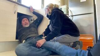 BLOWJOB TO THE PLUMBER IN MY KITCHEN - HOT WIFE