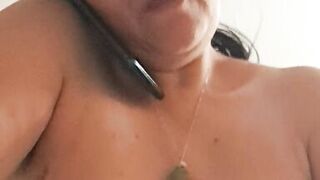 My husband calls me and I'm fucking my stepson