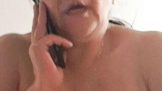 My husband calls me and I'm fucking my stepson